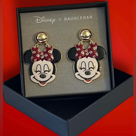 New Disney X Baublebar Statement Minnie Mouse Movable Dangle Earrings - Picture 5 of 16